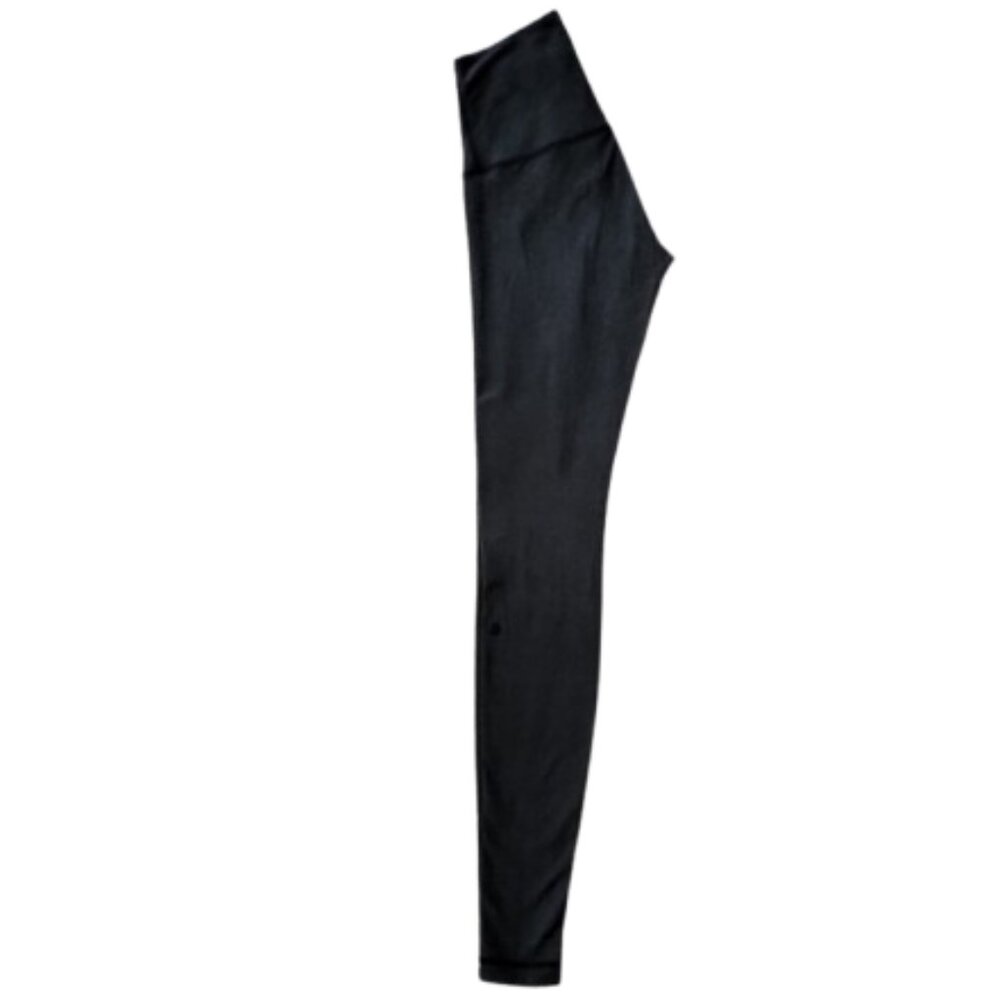 Lululemon Wunder Under Roll Down Leggings Heathered Black Size 4 - Picture 6 of 14